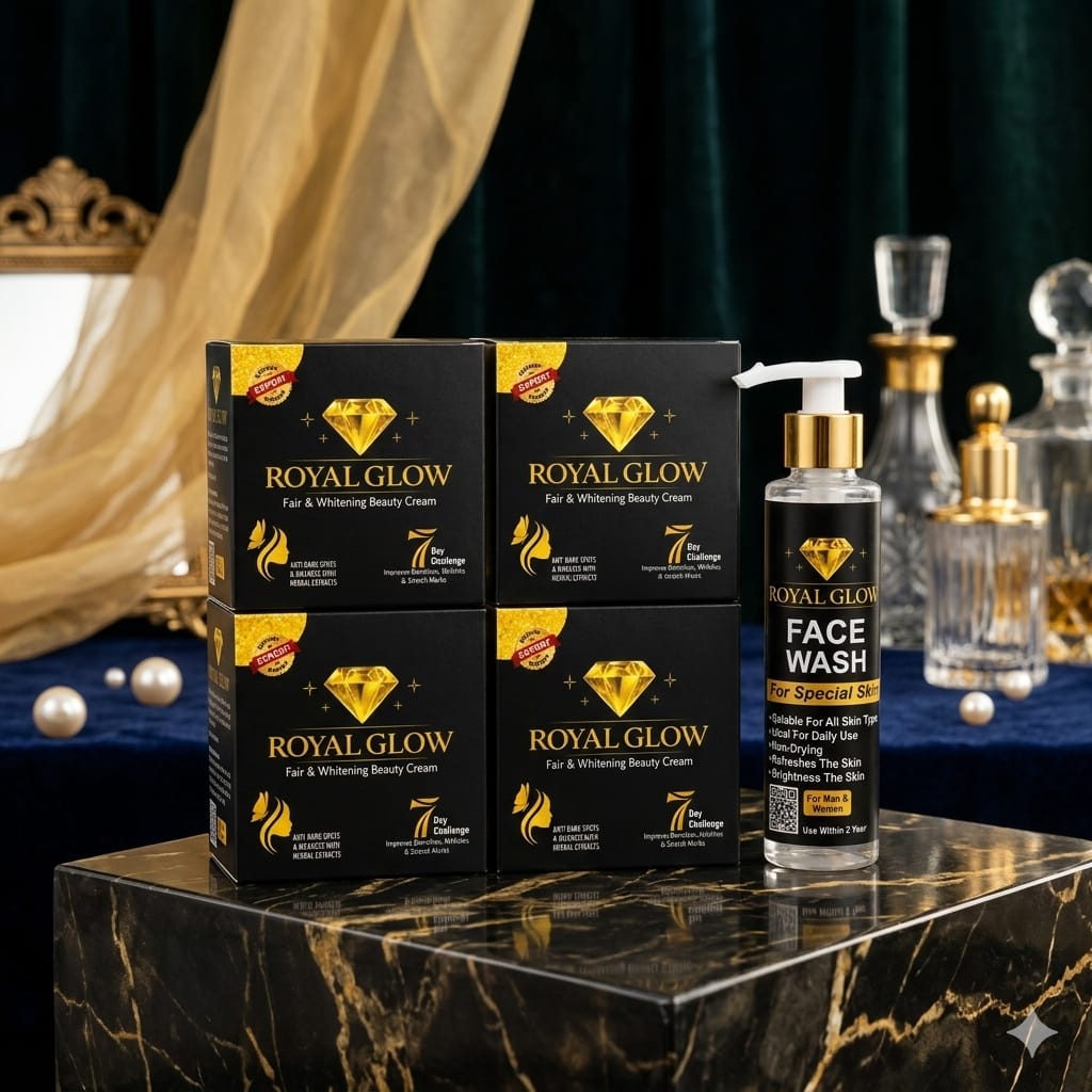 Premium Royal Glow Skincare Bundle – 4 Creams + Face Wash for Dark Spots, Radiant & Healthy Skin