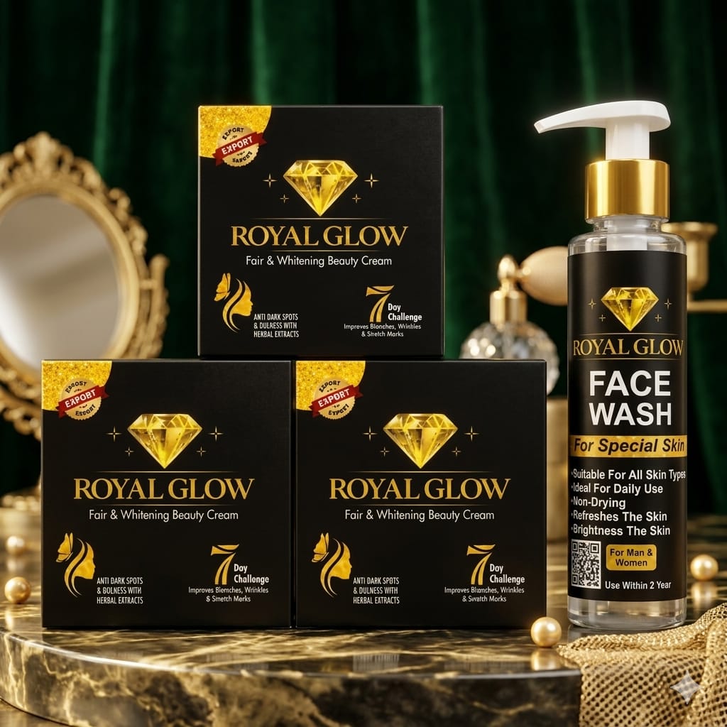 Pro Royal Glow Skincare Set – 3 Creams + Face Wash for Acne Marks, Brightening & Clear Skin